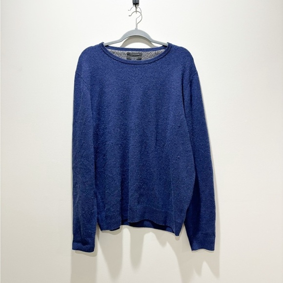 NORDSTROM Men’s Shop Blue Cashmere Crewneck Sweater Long Sleeve Basic Size XL - Picture 1 of 4